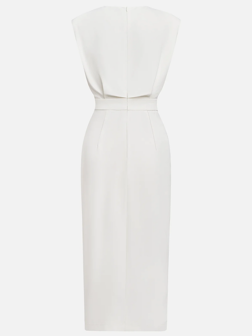 Delphine Sleeveless Side-Button Midi Dress