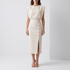 Delphine Sleeveless Side-Button Midi Dress