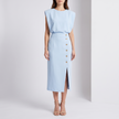 Delphine Sleeveless Side-Button Midi Dress