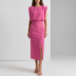 Delphine Sleeveless Side-Button Midi Dress