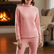 Elena Fleece Mock-Neck Two-Piece Lounge Set