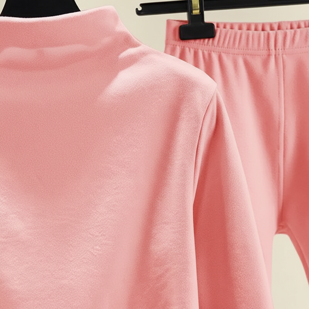 Elena Fleece Mock-Neck Two-Piece Lounge Set