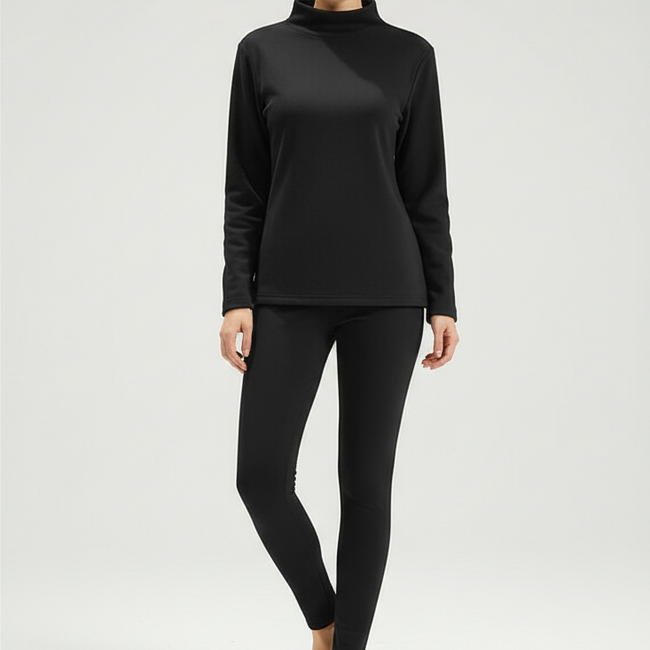 Elena Fleece Mock-Neck Two-Piece Lounge Set