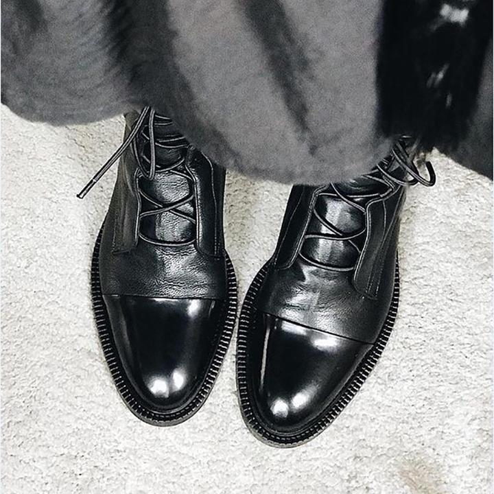 Honora Cap-Toe Lace-Up Lug Sole Boots