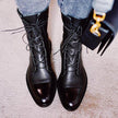 Honora Cap-Toe Lace-Up Lug Sole Boots