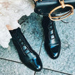 Honora Cap-Toe Lace-Up Lug Sole Boots