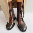 Honora Cap-Toe Lace-Up Lug Sole Boots