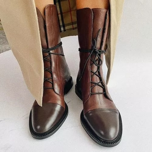 Honora Cap-Toe Lace-Up Lug Sole Boots