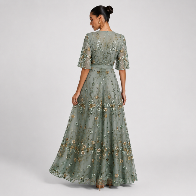 Floral Maxi Dress Elegant Flowing Casual Summer Occasion Dress