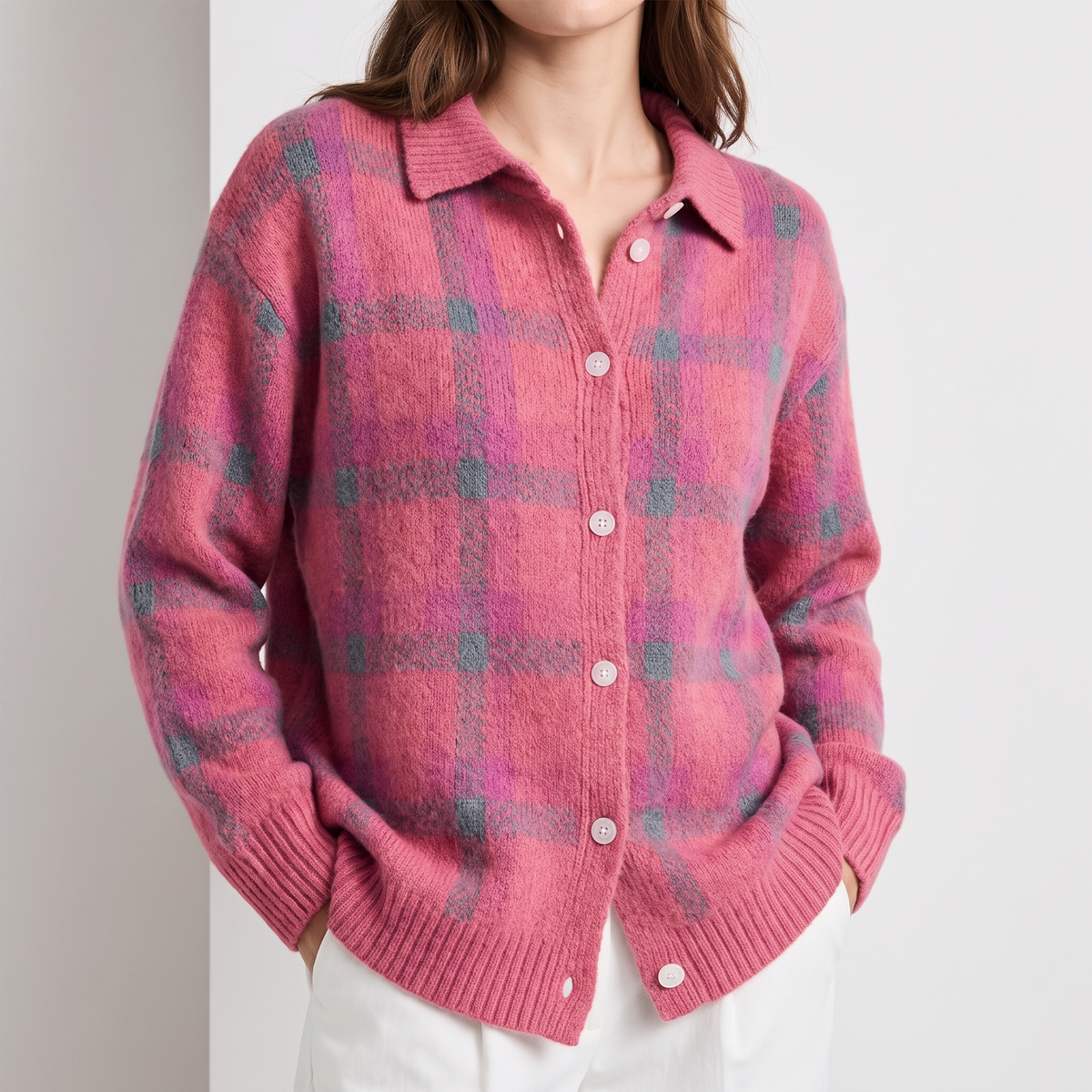 Sarah Longline Button-Front Cozy Cardigan
