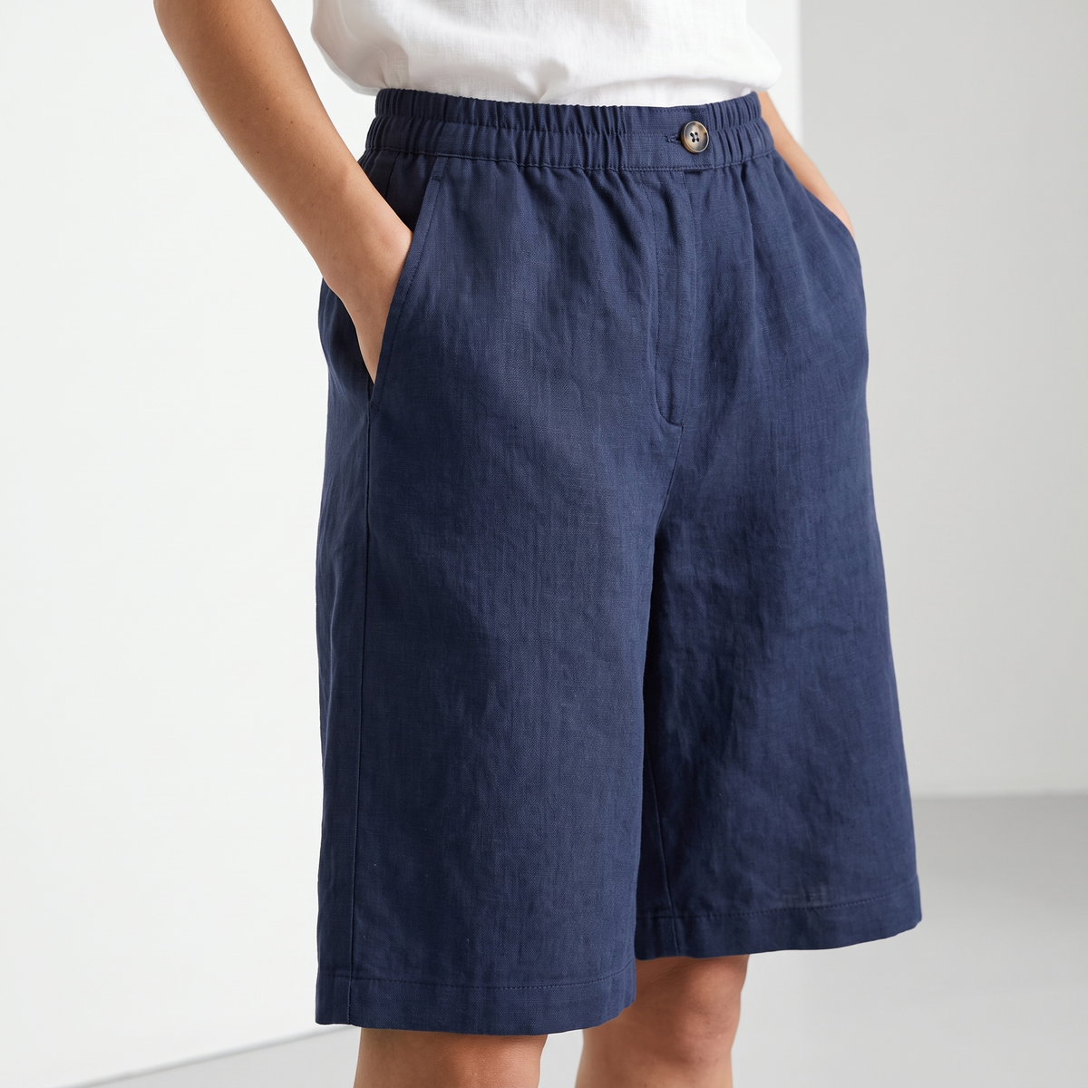 Margot Relaxed Elastic-Waist Pocket Shorts