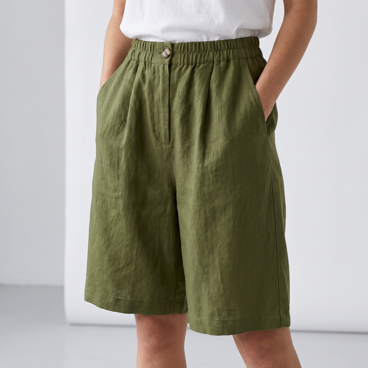 Margot Relaxed Elastic-Waist Pocket Shorts