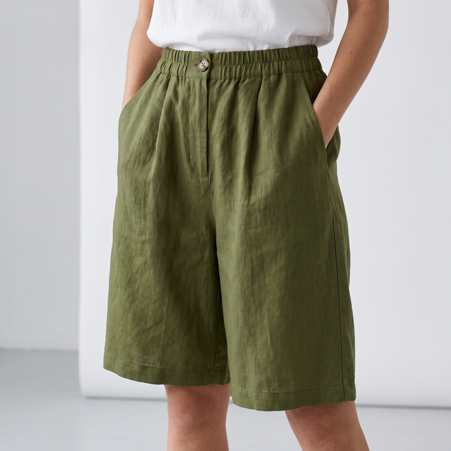 Margot Relaxed Elastic-Waist Pocket Shorts