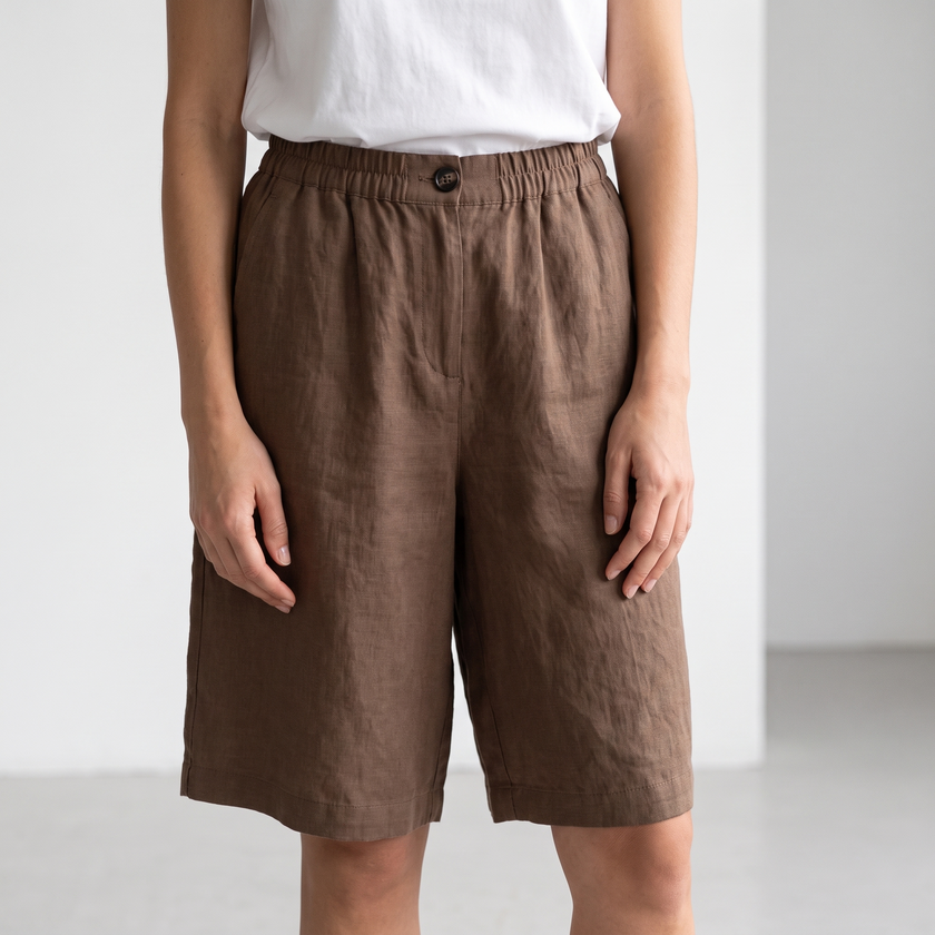 Margot Relaxed Elastic-Waist Pocket Shorts