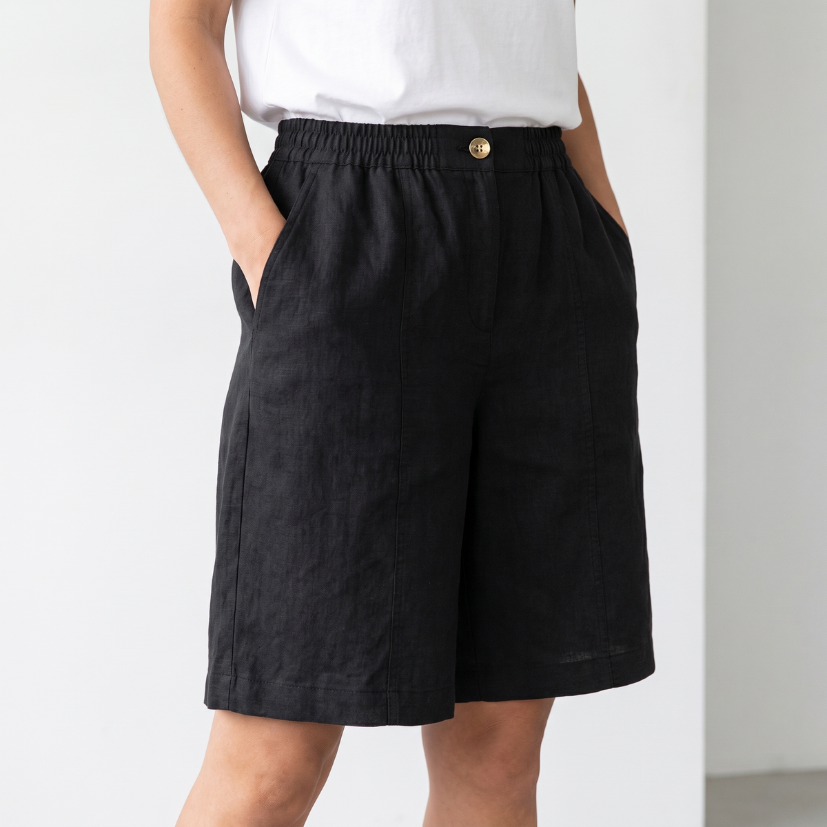 Margot Relaxed Elastic-Waist Pocket Shorts