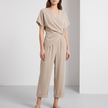 Giselle Wrap-Top and Straight-Leg Pant Set