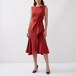 Elodie Ruffle-Hem Wrap Detail Midi Dress