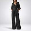 Genevieve Draped Wide-Leg V-Neck Jumpsuit - 5