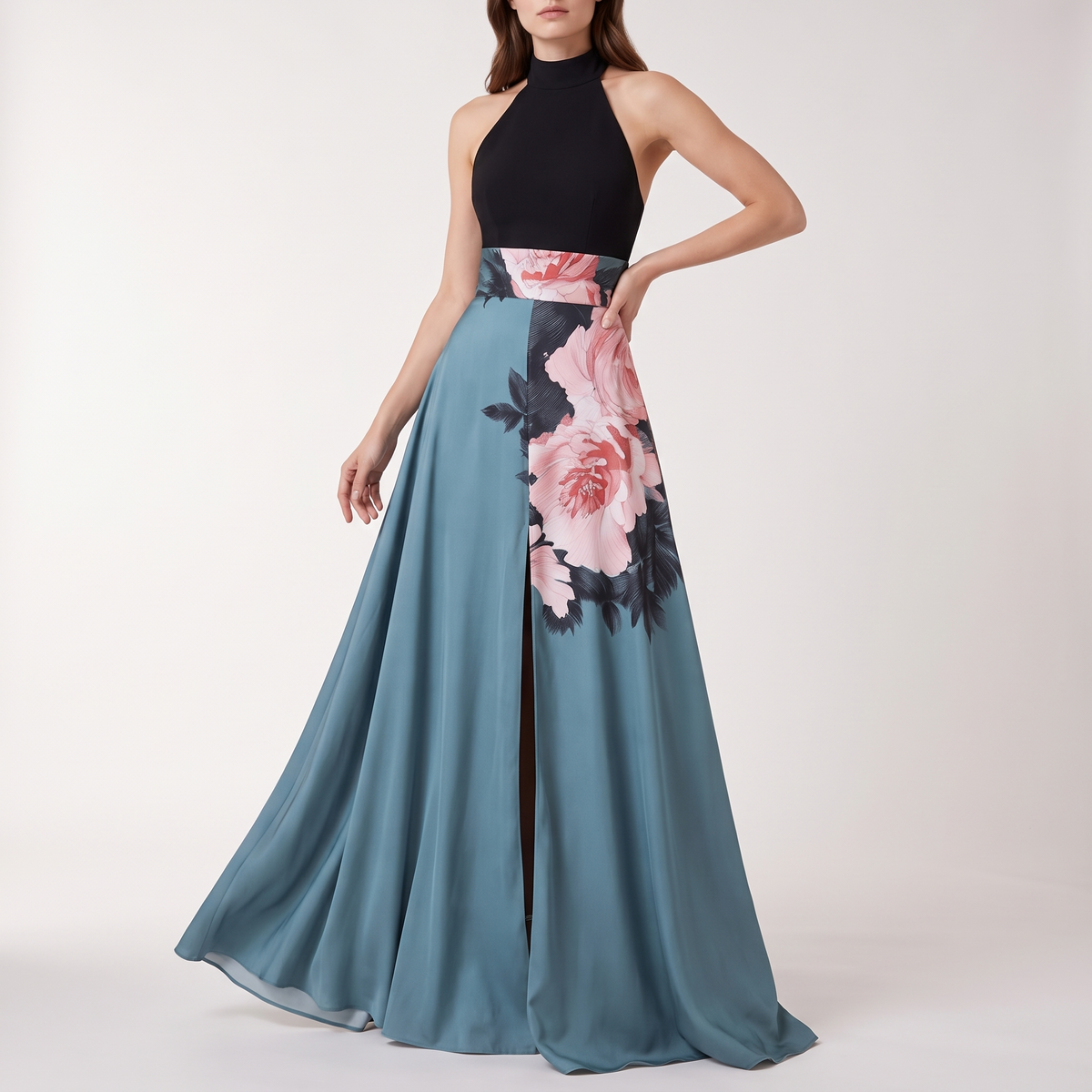 Seraphina Floral Panel Slit Maxi Dress - 1
