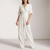 Genevieve Draped Wide-Leg V-Neck Jumpsuit - 1