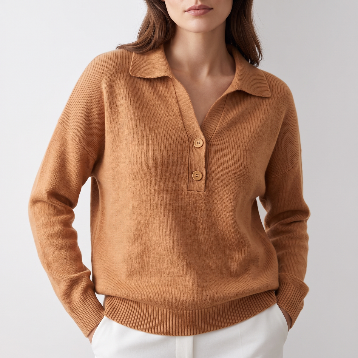 Eliza Refined Collared Button Pullover - 4