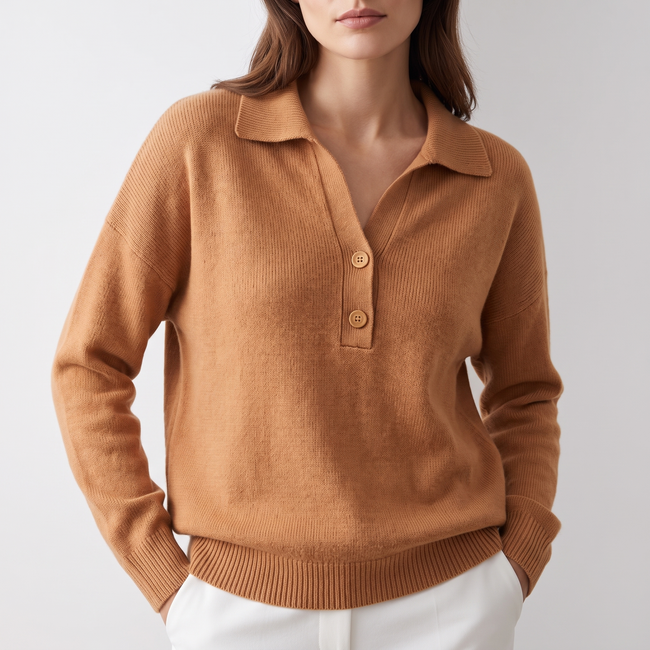 Eliza Refined Collared Button Pullover - 4