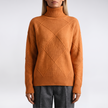 Celeste Plush Turtleneck Sweater - Orange