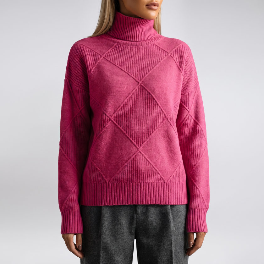Celeste Plush Turtleneck Sweater - Pink