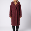 Coralie Hooded Plush Teddy Coat - Red