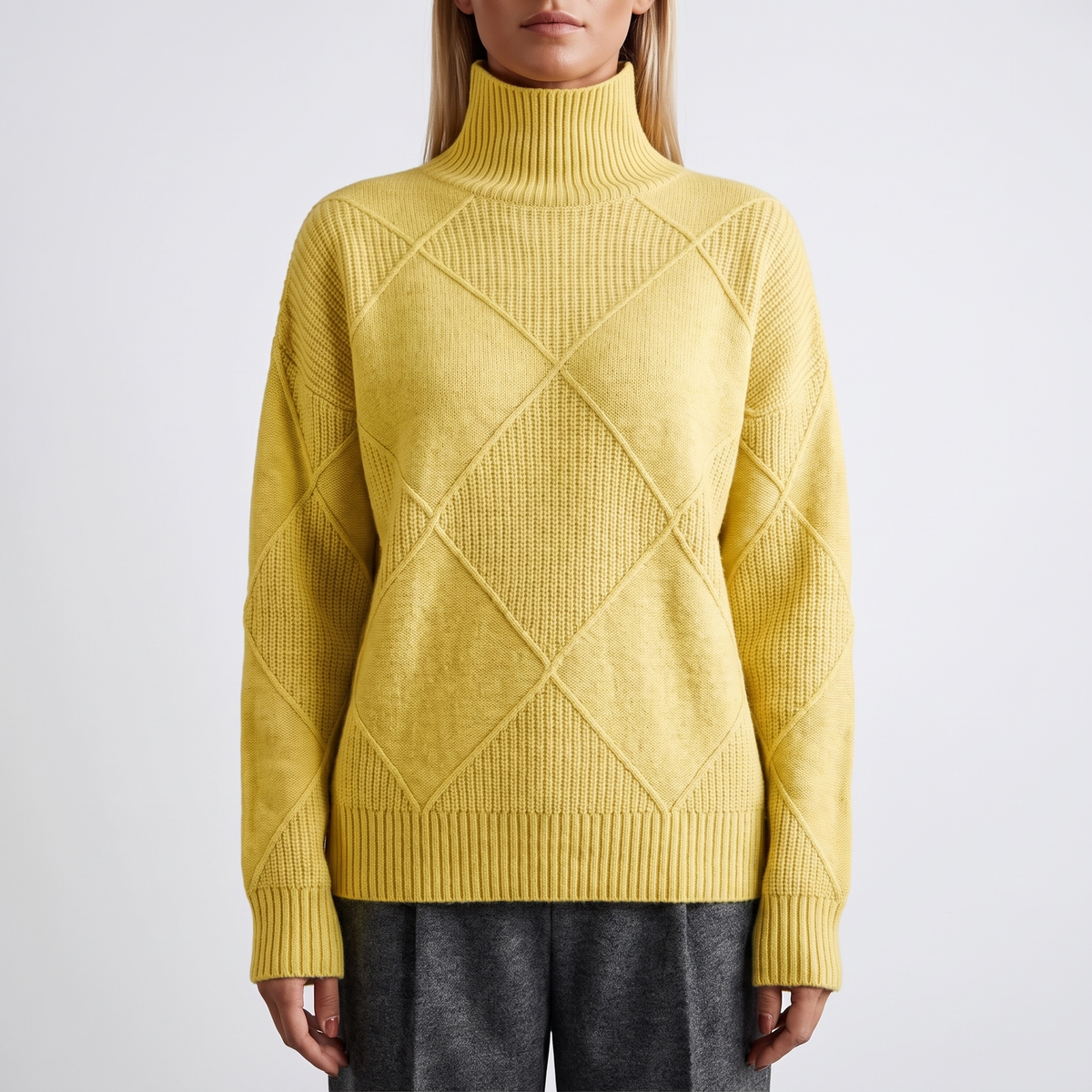 Celeste Plush Turtleneck Sweater - Yellow