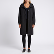Emmeline Hooded Button-Front Trench Coat - Black
