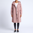 Emmeline Hooded Button-Front Trench Coat - Pink