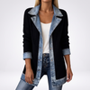 Capucine Patchwork Contrast Denim Jacket - Black