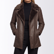 Constance Shearling-Lined Leather Jacket - front detail