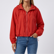Sabine Hooded Gathered-Hem Windbreaker - Red