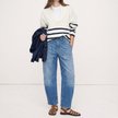 Clementine Mid-Rise Utility Barrel Jeans - Blue