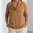 Josephine Merino Wool Cowl-Neck Sweater - Camel