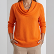Josephine Merino Wool Cowl-Neck Sweater - Orange