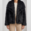 Octavia Textured Faux-Fur Jacket - Black