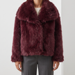 Octavia Textured Faux-Fur Jacket - Red