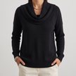 Josephine Merino Wool Cowl-Neck Sweater - Black