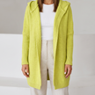 Penelope Hooded Open-Front Cardigan - Yellow Green