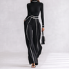 Marguerite Belted Turtleneck Two-Piece Set - Black