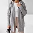 Penelope Hooded Open-Front Cardigan - Gray