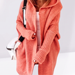 Penelope Hooded Open-Front Cardigan - Orange
