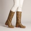Dorothea Western Stitched Mid-Calf Boots - Light Brown
