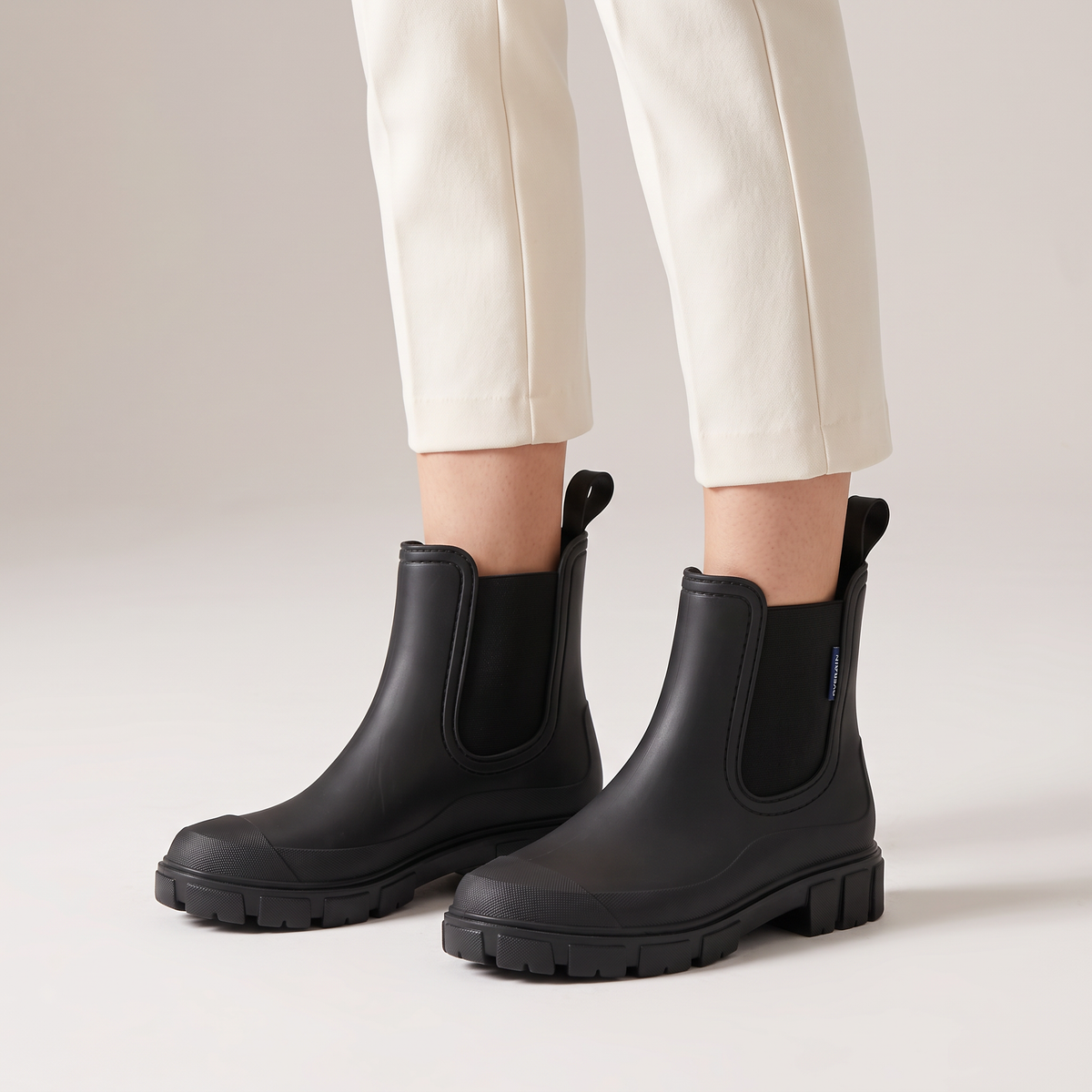 Imogen Waterproof Lug Sole Chelsea Boots - Black
