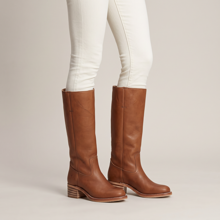 Dorothea Western Stitched Mid-Calf Boots - Brown