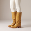 Dorothea Western Stitched Mid-Calf Boots - Yellow