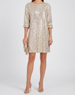 Gemma Sequin Asymmetric-Hem Mini Dress - Gold
